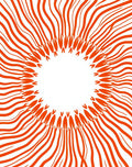 Orange Sunburst Pattern Rug