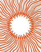 Orange Sunburst Pattern Rug