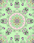 Mint Green Mandala Floral Medallion Rug
