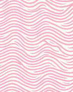 Pink Wavy Stripe Organic Pattern Rug