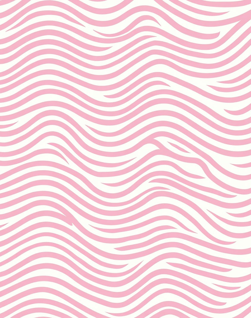 Pink Wavy Stripe Organic Pattern Rug