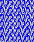Bold Blue Cream Floral Swirl Rug