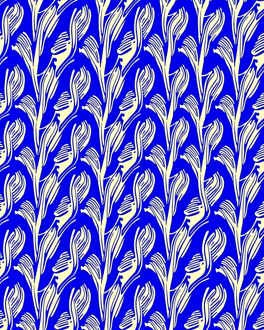 Bold Blue Cream Floral Swirl Rug