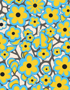 Retro Floral Daisy Pattern Rug