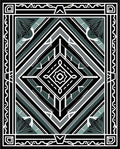 Art Deco Geometric Teal Black Rug