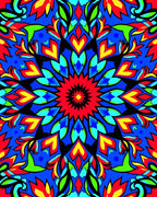 Vibrant Floral Mandala Pattern Rug