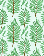Green Leafy Branch Pattern Rug