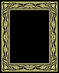 Ornate Yellow Floral Frame Design Rug