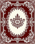Elaborate Floral Crest Design Rug