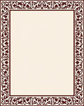 Ornate Floral Scroll Border Design Rug