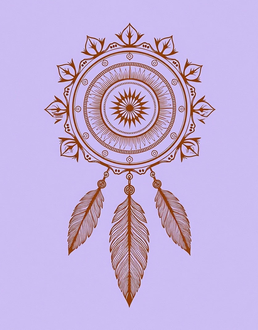 Mandala With Feather Accents Design Rug