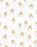 Golden Bunny Whimsical Grid Pattern Rug