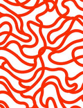 Bold Orange Wavy Line Pattern Rug