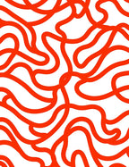 Bold Orange Wavy Line Pattern Rug