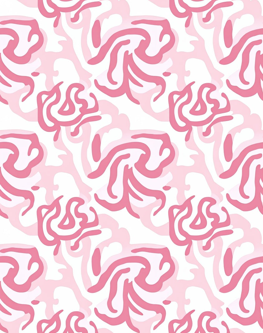 Pink Abstract Swirl Design Rug