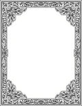 Ornate Scrolling Floral Border Design Rug