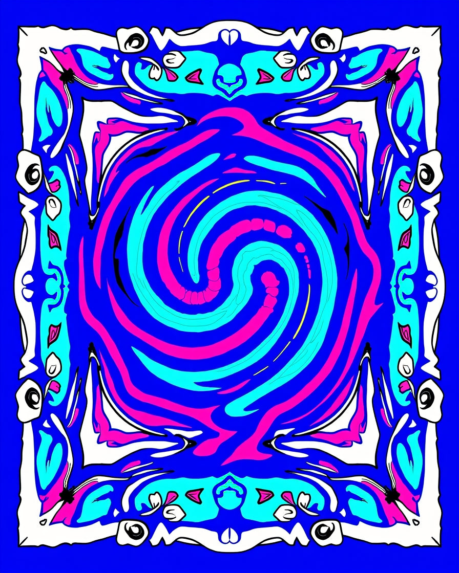 Vibrant Psychedelic Swirls Rug