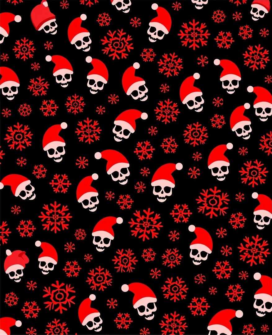 Red Skull Snowflakes Christmas Rug