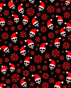 Red Skull Snowflakes Christmas Rug
