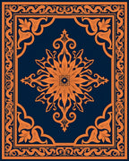 Orangish Floral Intricate Pattern Rug