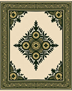 Intricate Floral Geometric Patterned Rug