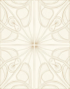 Art Nouveau Sunburst Inspired Geometric Pattern Rug