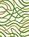 Abstract Green Gold Swirls Rug