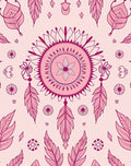 Feminine Pink Feather Mandala Pattern Rug