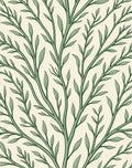 Green Branch Silhouette Pattern Design Rug
