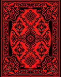 Red Black Intricate Floral Pattern Rug