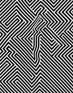 Bold Black and White Geometric Maze Rug