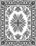 Ornate Floral Vine Border Design Rug