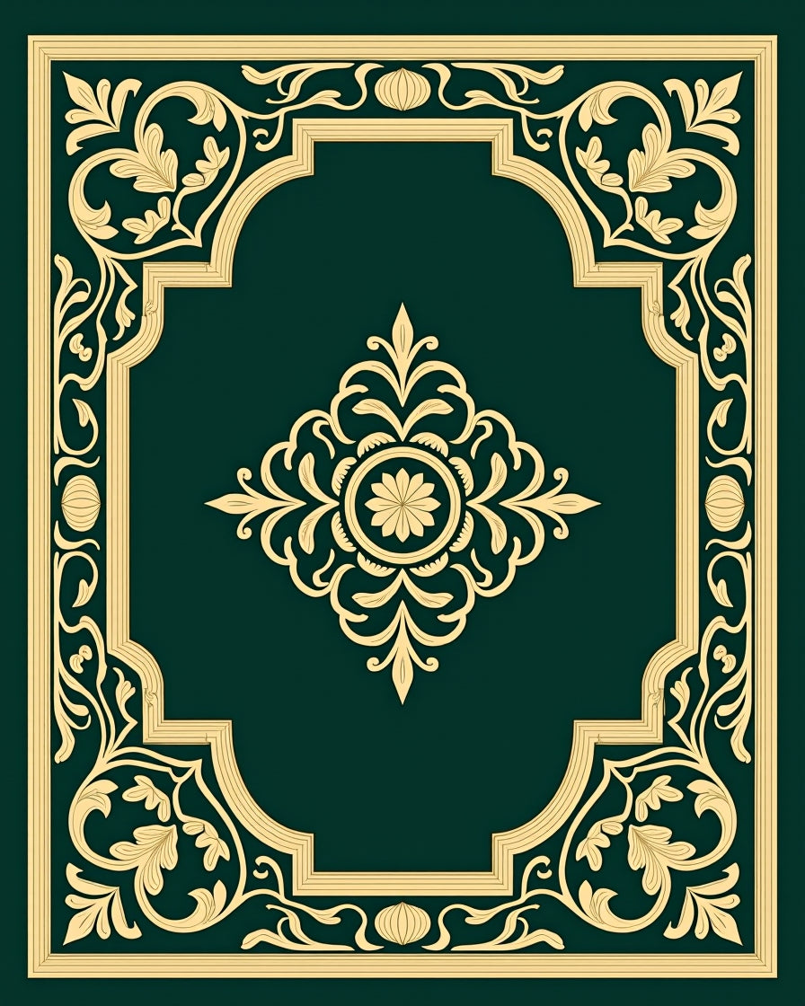 Ornate Floral Scrollwork Pattern Rug