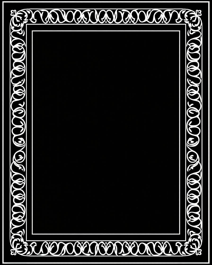 Classic White Floral Scroll Border Design Rug