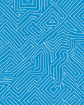 Blue White Interconnected Line Maze Rug