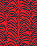 Bold Red Wavy Zebra Pattern Rug