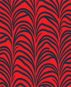Bold Red Wavy Zebra Pattern Rug