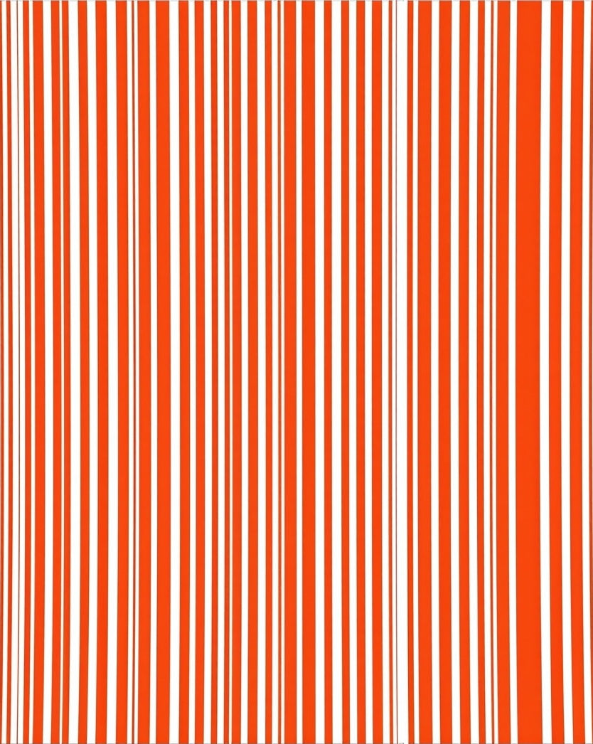 Vibrant Orange White Stripe Pattern Rug