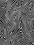 Abstract Black White Organic Lines Rug