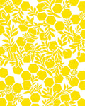 Yellow Hexagon Vine Pattern Rug