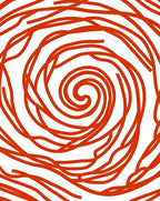 Red Swirl Abstract Art Rug