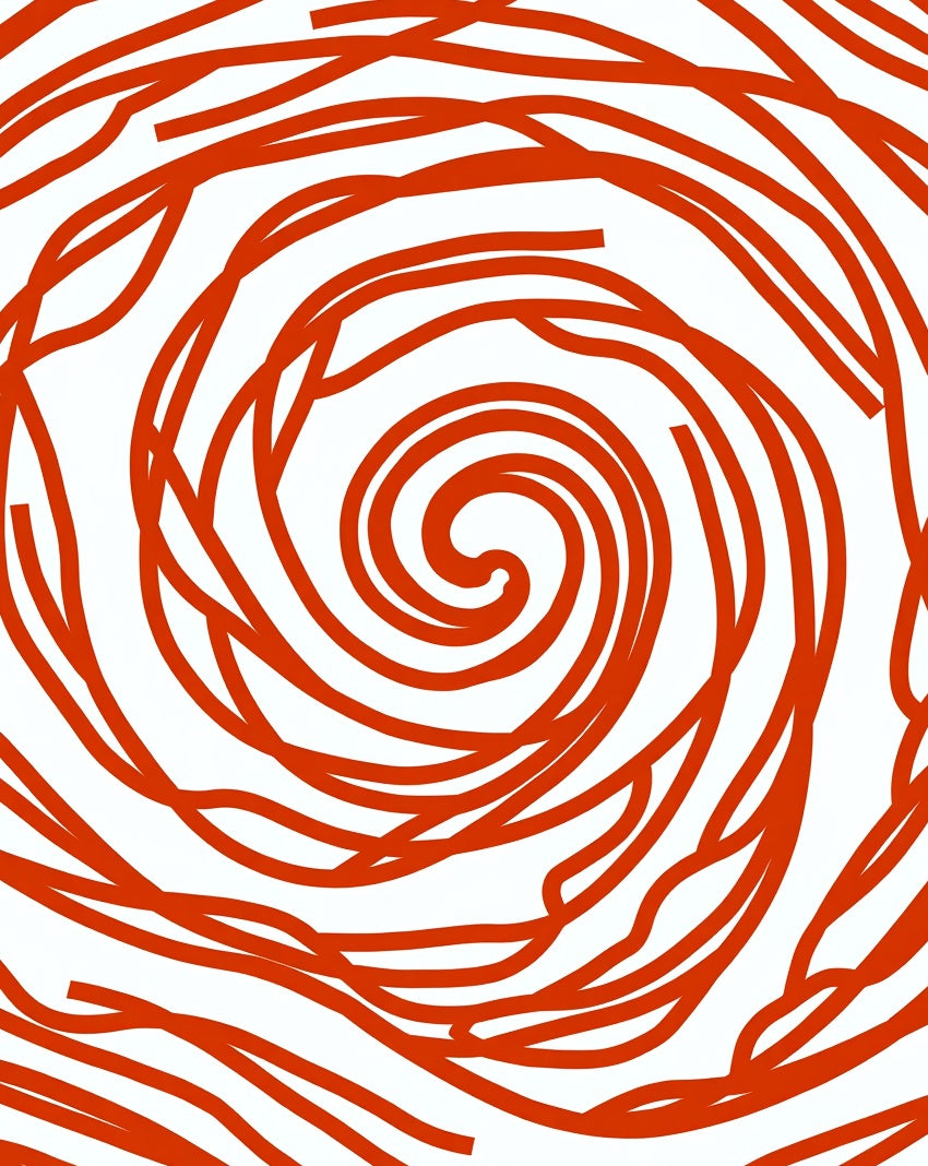 Red Swirl Abstract Art Rug