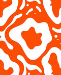 Orange and White Organic Flow Rug
