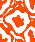 Orange and White Organic Flow Rug