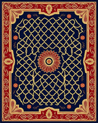 Ornate Floral Lattice Pattern Rug