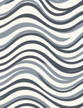 Cool Grey Wave Pattern Rug