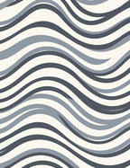 Cool Grey Wave Pattern Rug