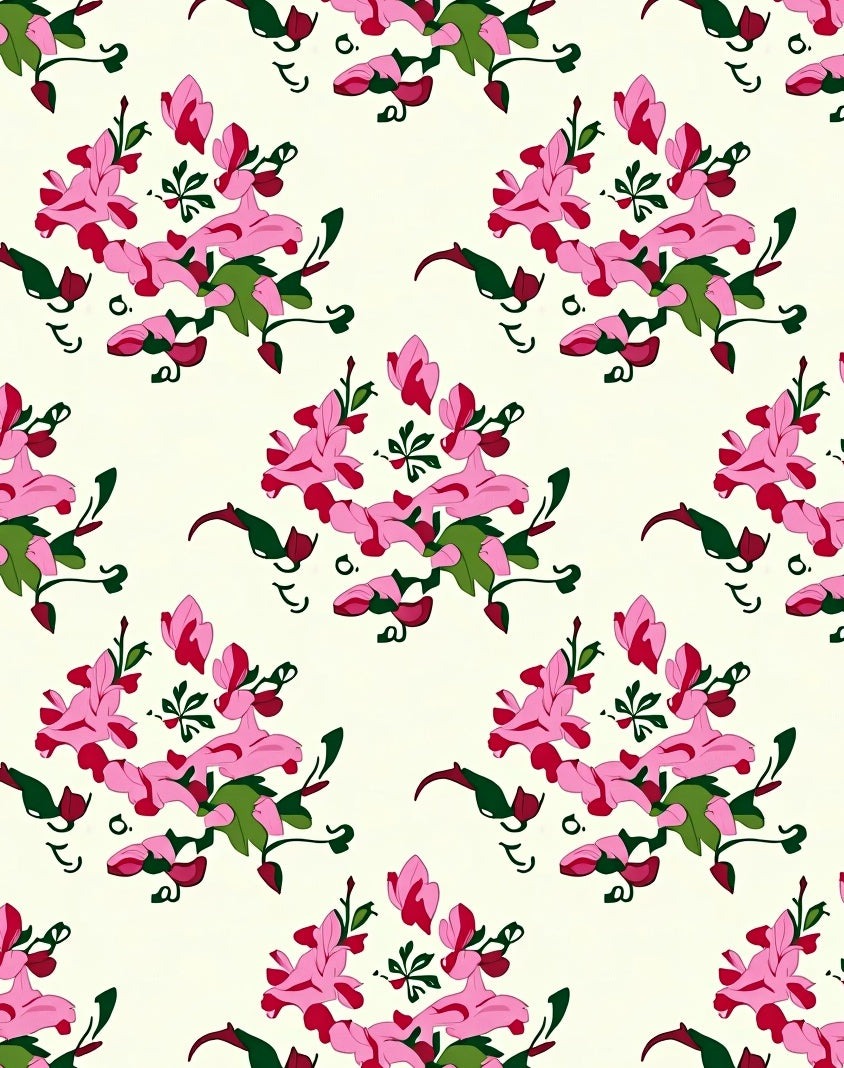 Pink Flower Pattern Design Rug