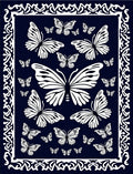 Monarch Butterfly Patterned Border Design Rug