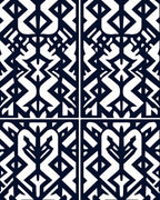 Black White Tribal Geometric Pattern Rug